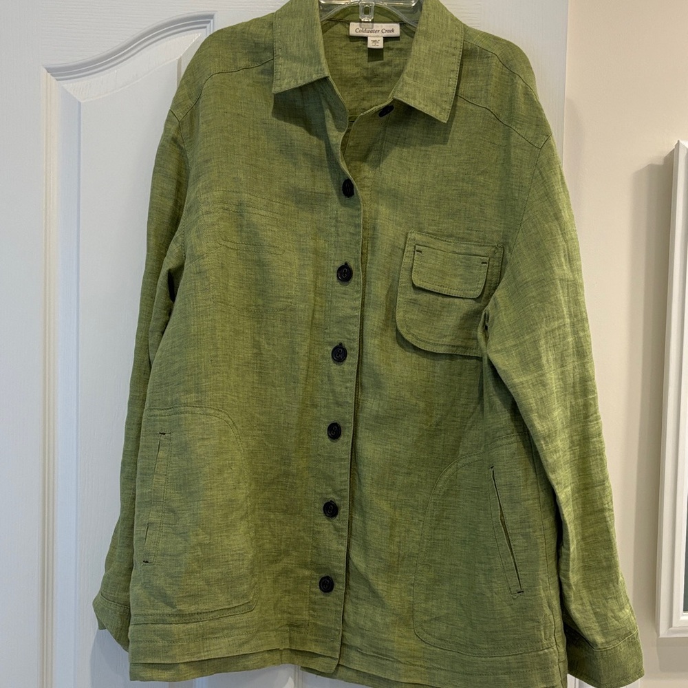 Coldwater Creek Sage Utility Linen 
Jacket